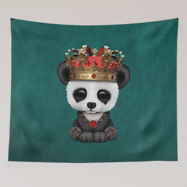 Item preview, Royal Panda Bear Wearing Crown Blue designed and sold by JeffBartels.