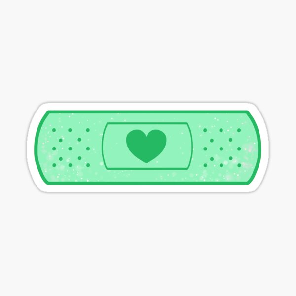 Colorful Bandaid - Green Sticker