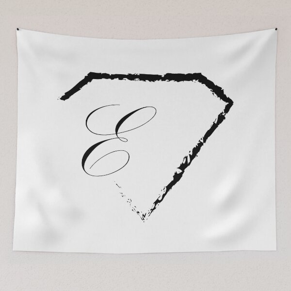 Item preview, E letter monogram initial diamond designed and sold by mixtape80.