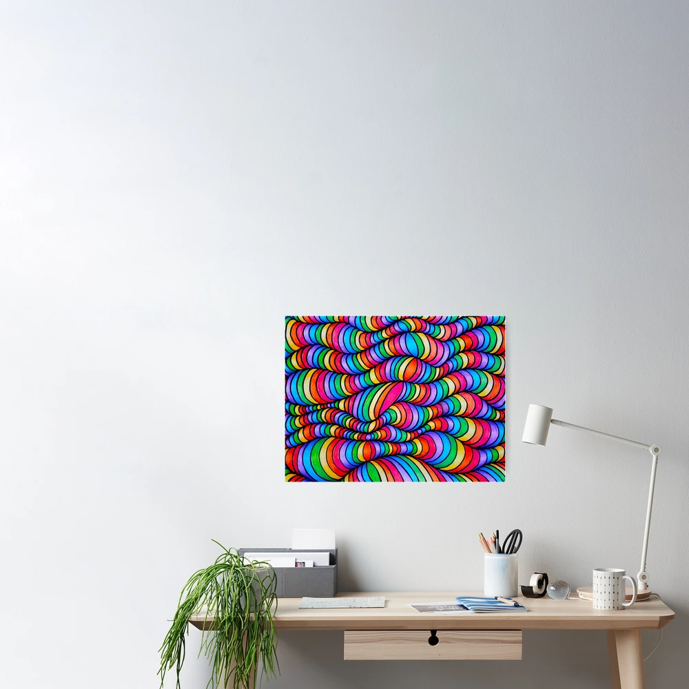 Abstract Rainbow Line Drawing | Poster