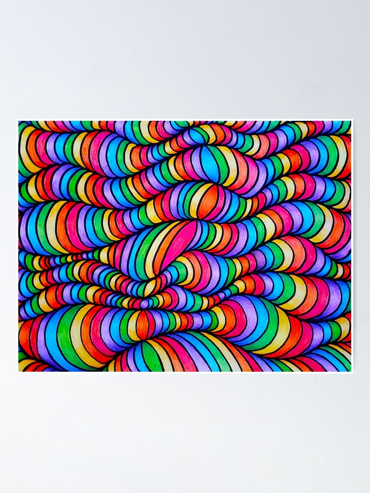 Abstract Rainbow Line Drawing | Poster
