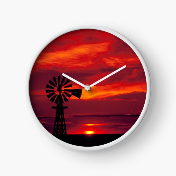 Item preview, Windmill silhouetted at sunset in eastern Colorado designed and sold by OrcaNature.
