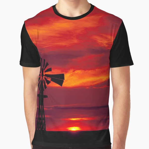 Item preview, Windmill silhouetted at sunset in eastern Colorado designed and sold by OrcaNature.