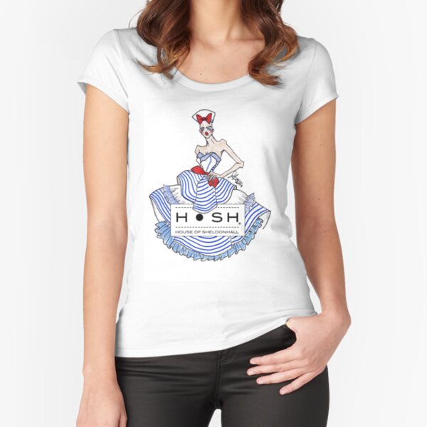 Sailor Girl with House of SheldonHall Logo Fitted Scoop T-Shirt