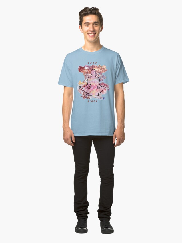 Alternate view of MEDITATION GOOD VIBES LOTUS POSITION Classic T-Shirt