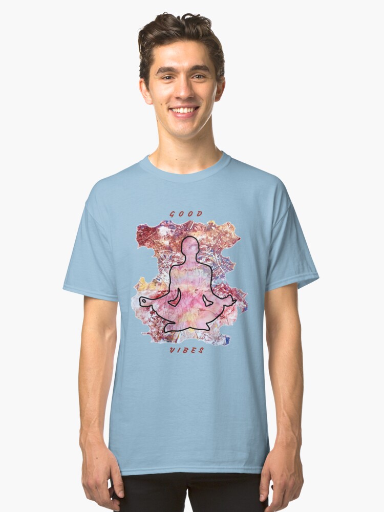 Alternate view of MEDITATION GOOD VIBES LOTUS POSITION Classic T-Shirt