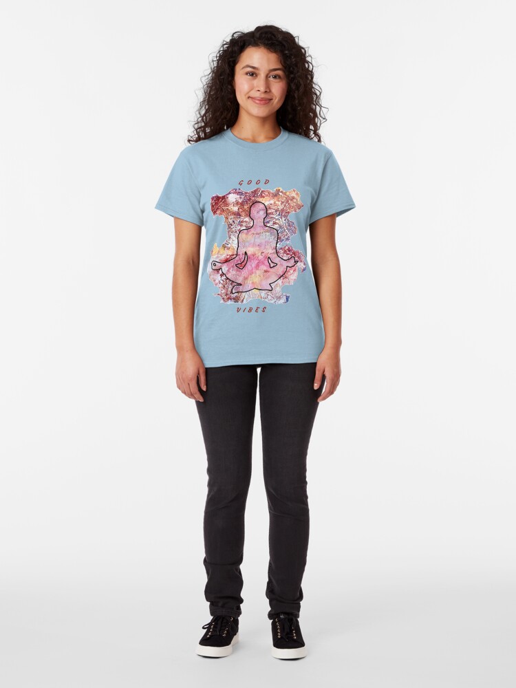 Alternate view of MEDITATION GOOD VIBES LOTUS POSITION Classic T-Shirt