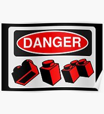 Danger Bricks Sign Poster
