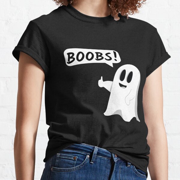  Halloween Boobs Funny Ghost I'm Here For The Boos Oops Boobs  Premium T-Shirt : Clothing, Shoes & Jewelry