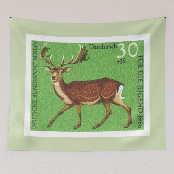 Item preview, Stamp collecting vintage retro 1966 Germany DDR fallow deer hunting postage stamp designed and sold by cutestamps.