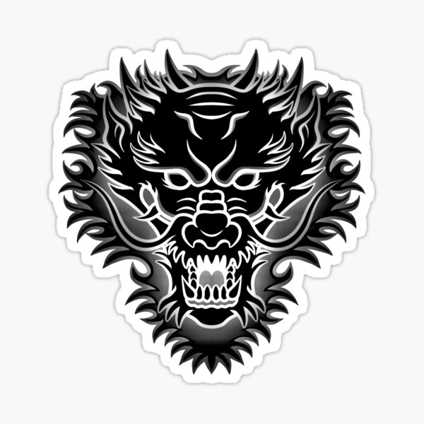 "black and white dragon" Sticker for Sale by AVFreeArt15 Redbubble
