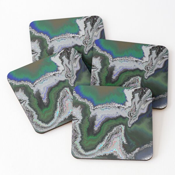 Item preview, emerald green blue trippy abstract designed and sold by Quoppidou.