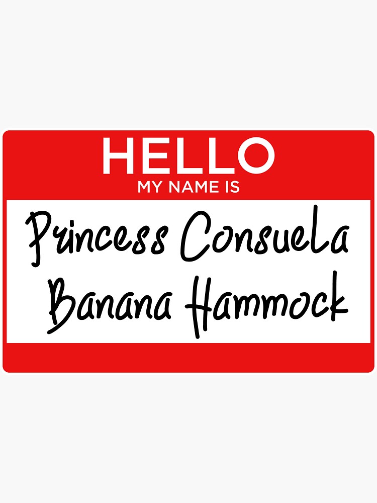"Princess Consuela Banana Hammock" Sticker by mylittlemoxy Redbubble