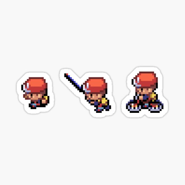 Red 3 Pixel Sprites Sticker for Sale by rachxt