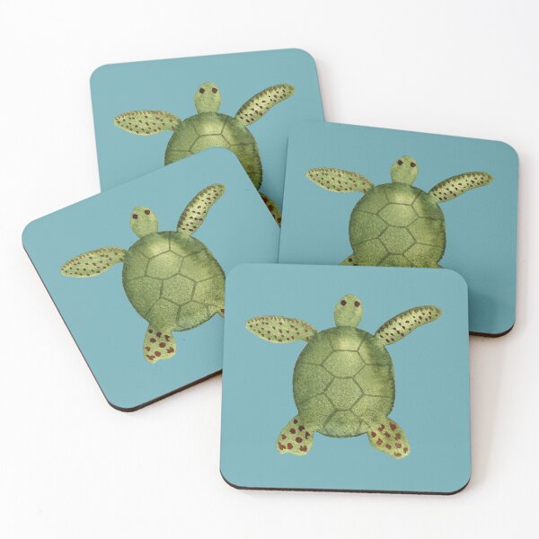 Item preview, Watercolour Turtle - sea turtle in green designed and sold by Ashleigh Fish.