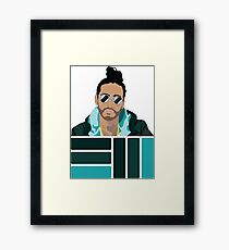 Russ Flat Cartoon Framed Print