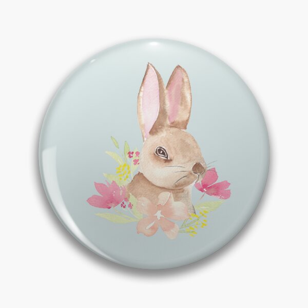 Item preview, Bunny rabbit with watercolour florals - Easter designed and sold by Ashleigh Fish.