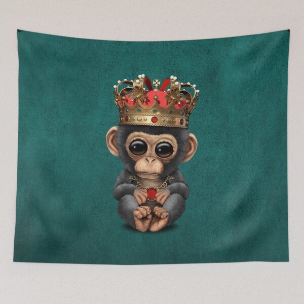 Item preview, Royal Chimp Wearing Crown Blue designed and sold by JeffBartels.