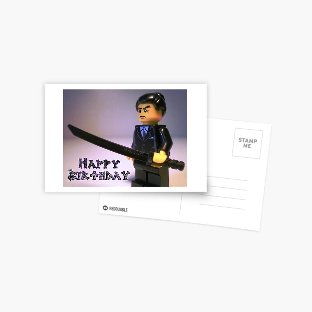 Carte De Vœux Joyeux Anniversaire Carte De Voeux Japonais Yakuza Gokudō Gangster Personnalise Minifig Par Chillee Redbubble