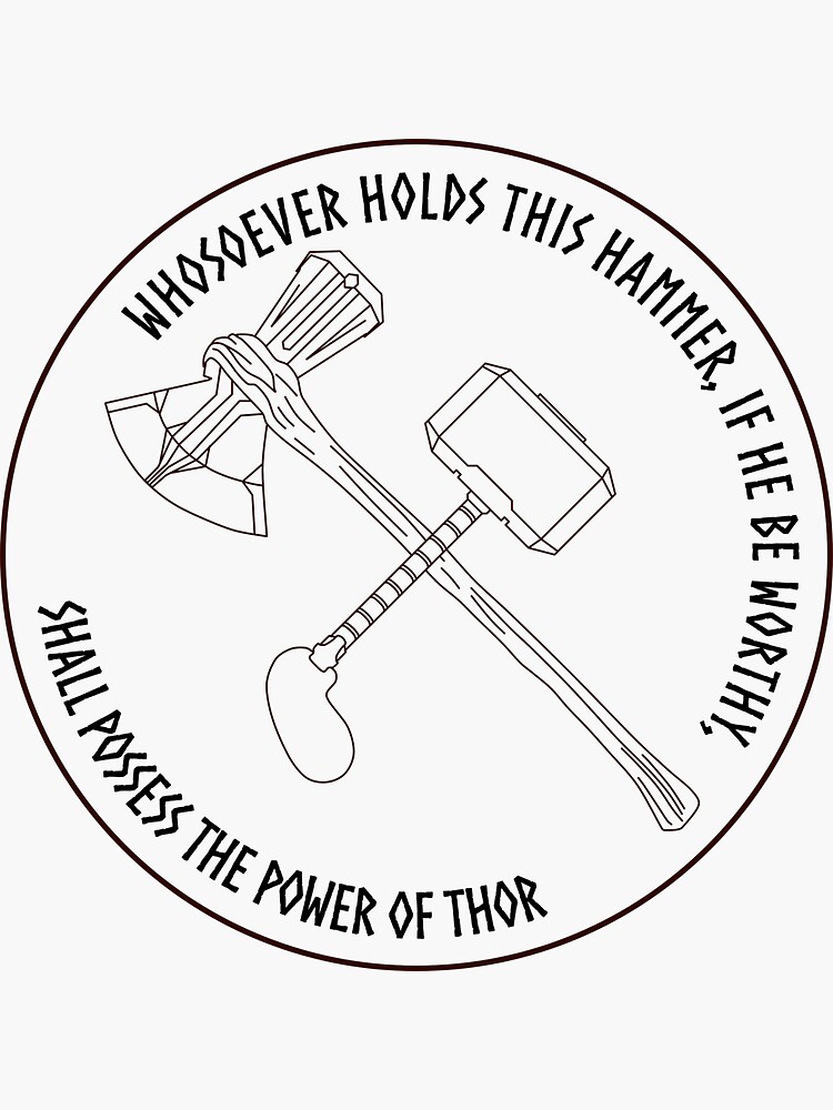 Thumbnail 3 of 3, Sticker, The Power of Thor designed and sold by Rockys-Randoms.