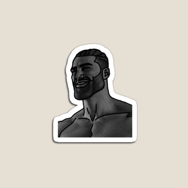 Giga Chad Meme Template ( Colorized )  Magnet for Sale by Pixel-Turtle