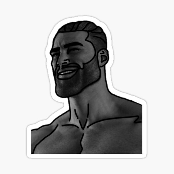Chad Meme Face Sticker for Sale by EtherSales