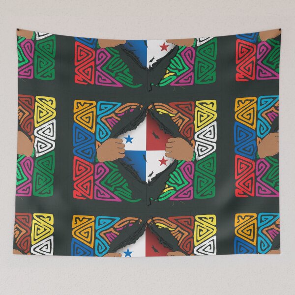 Item preview, beautiful illustration of a mola from sanblas with panama flag designed and sold by Melquidedec.