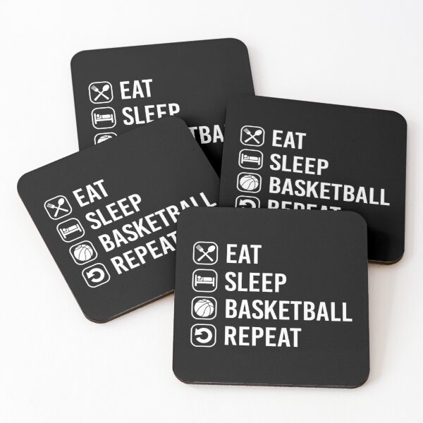 Aperçu de l'œuvre Eat Sleep Basketball Repeat (Blanc) T-shirt essentiel créée et vendue par lambstout2.