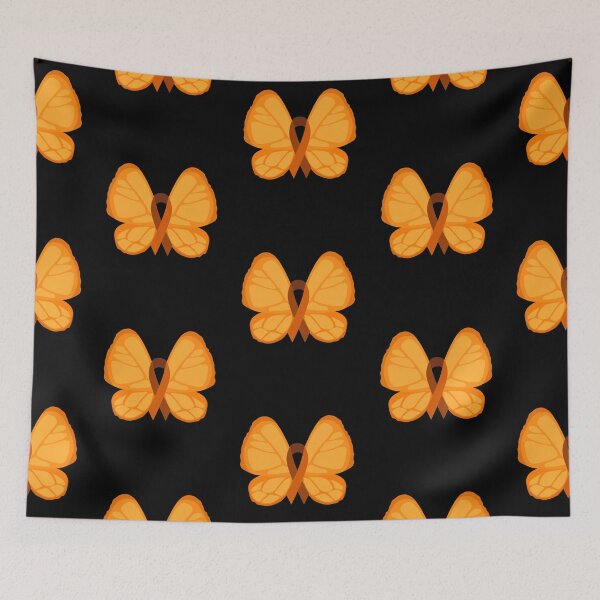 Item preview, Orange butterfly awareness ribbon  designed and sold by Tanuja  Sharma.