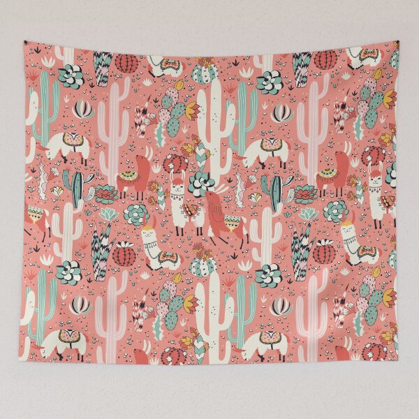 Item preview, Happy lama in cactus jungles with lovely flowers designed and sold by JoycePruit.
