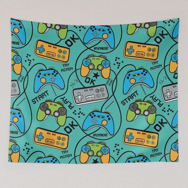 Item preview, Harmonious and bright pattern with gamepads designed and sold by JoycePruit.