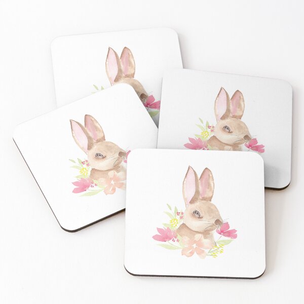 Item preview, Bunny rabbit with watercolour florals - Easter designed and sold by Ashleigh Fish.