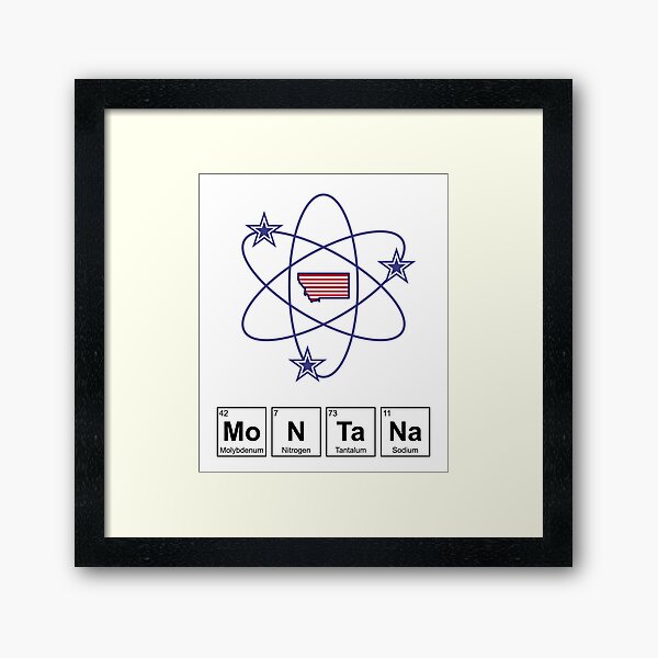 Montana Atom Chemical Elements Framed Art Print