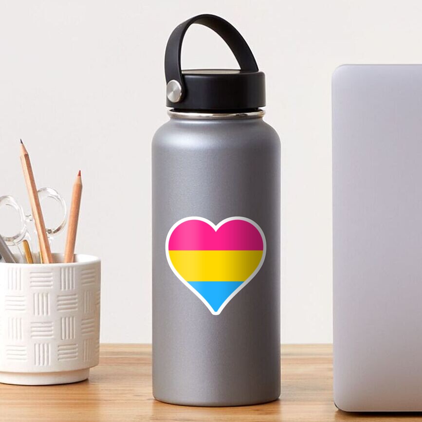 Pansexual Pride Flag Heart Shape Sticker For Sale By Seren0 Redbubble