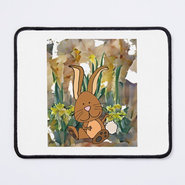 Item preview, Funny Bunny Rabbit and Daffodil Flowers Spring Art  designed and sold by utanthanh40.
