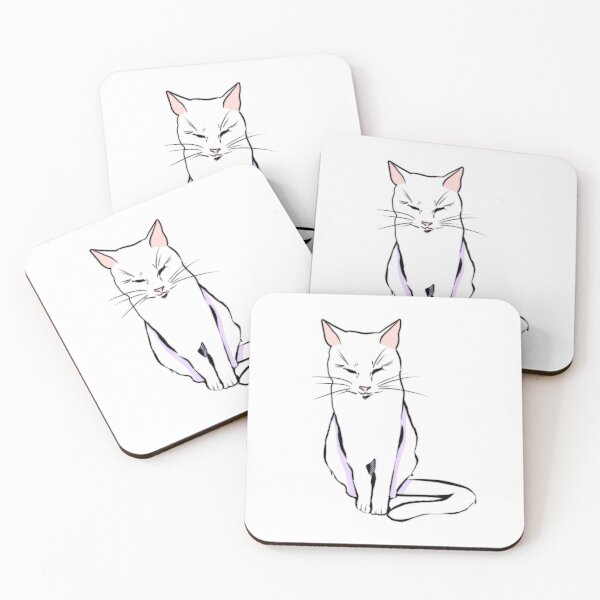 Item preview, white cat designed and sold by lemonvart.