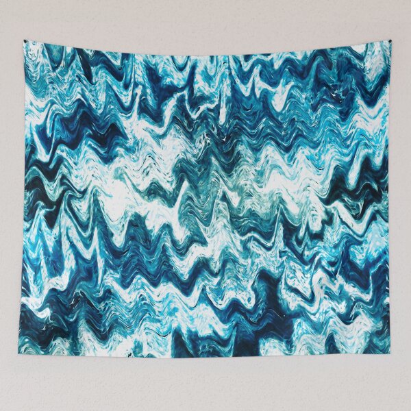 Item preview, Blue, Teal, Navy Blue, and White Waves Texture designed and sold by nimreninmu.