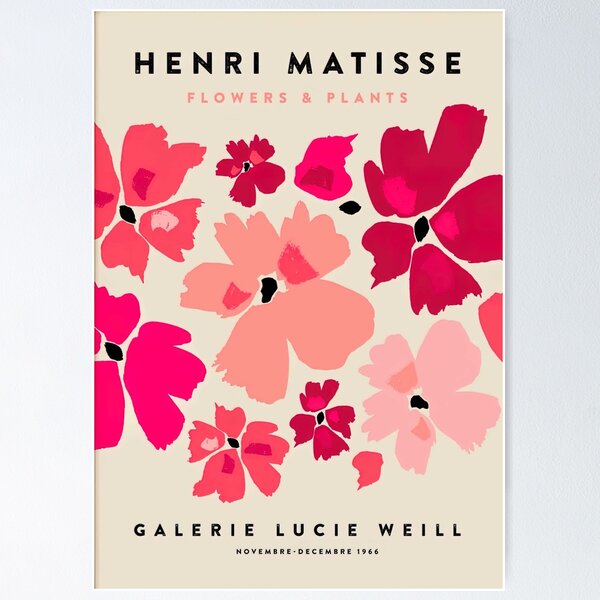 Henri Matisse Fleurs Et Plantes Galerie Lucie Weill Novembre - Décembre 1966 - Croquis Fleur Rose Matisse Poster