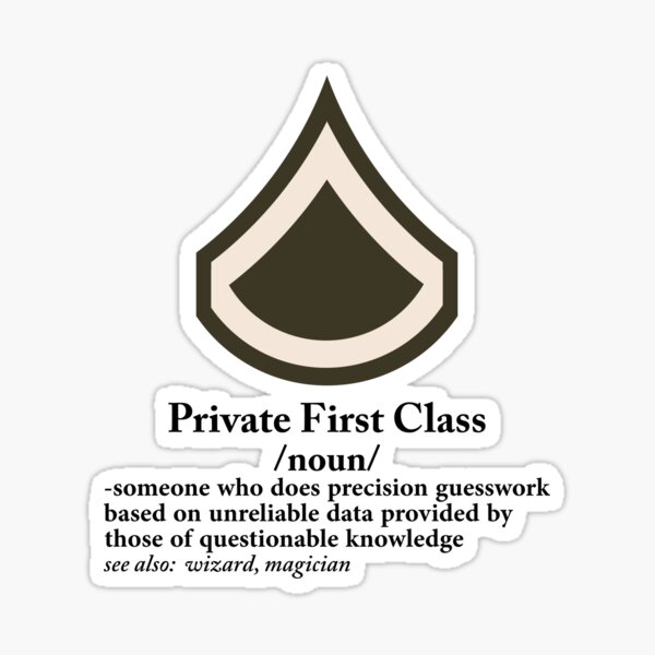 us-army-private-first-class-definition-sticker-by-bonzo61-redbubble