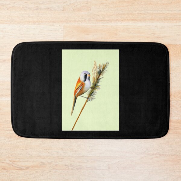 Item preview, Bearded Tit Bird Watercolor Artwork Bird Art Canvas Print designed and sold by naturealvar.