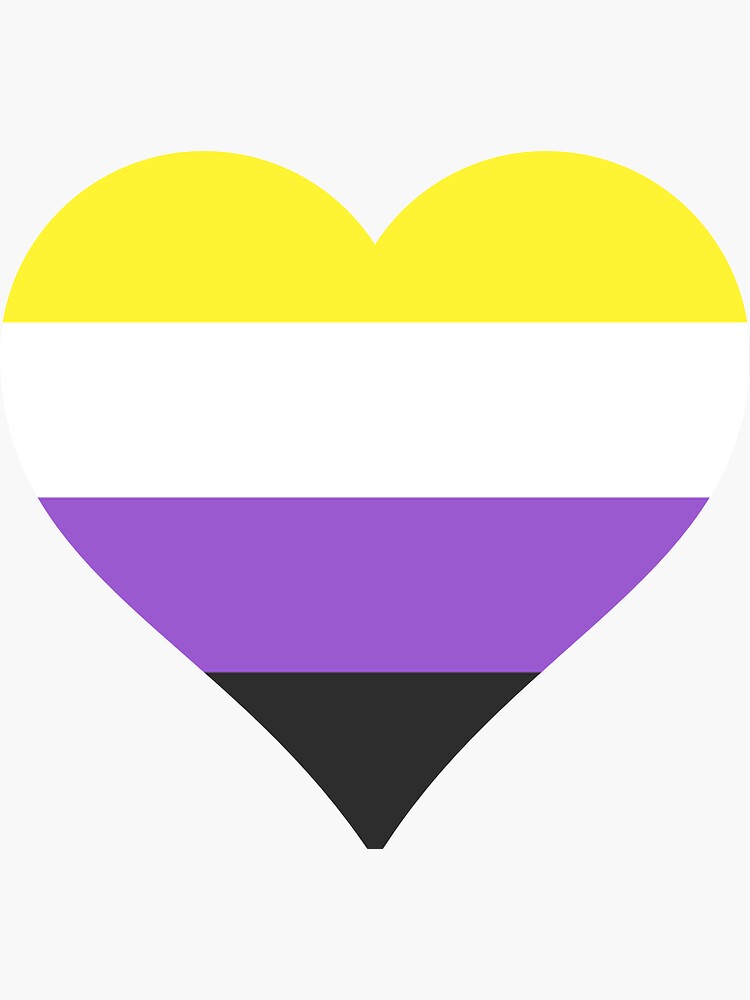 Nonbinary Pride Flag Heart Shape Sticker By Seren0 Redbubble