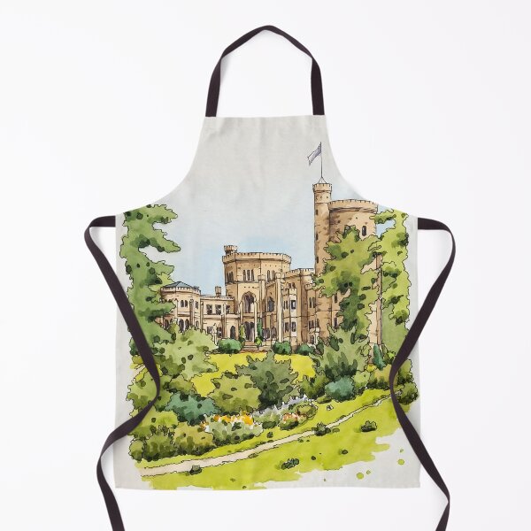 Item preview, The Castle Grounds of Babelsberg Watercolor Sketch Painting designed and sold by TeeBruh.