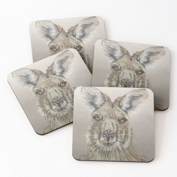 Item preview, Bright Eyed Grey Kangaroo designed and sold by pohlma.