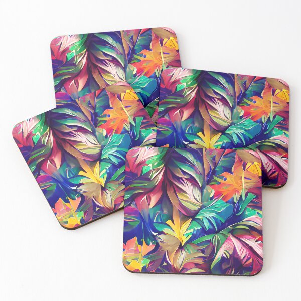 Item preview, colorful tropical leaves designed and sold by ururuty.