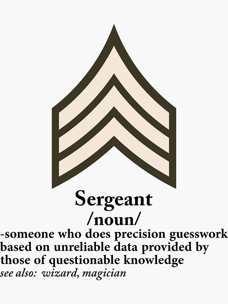 "US Army Sergeant Definition Gift" Sticker by Bonzo61 Redbubble