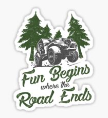 Offroading Jeep - Fun Begins Where the Road Ends Sticker