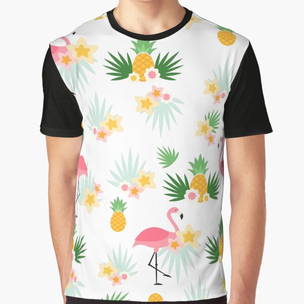 Item preview, Flamingo Pineapple Palm Trees Tropical Novelty Print designed and sold by everfreshtees.
