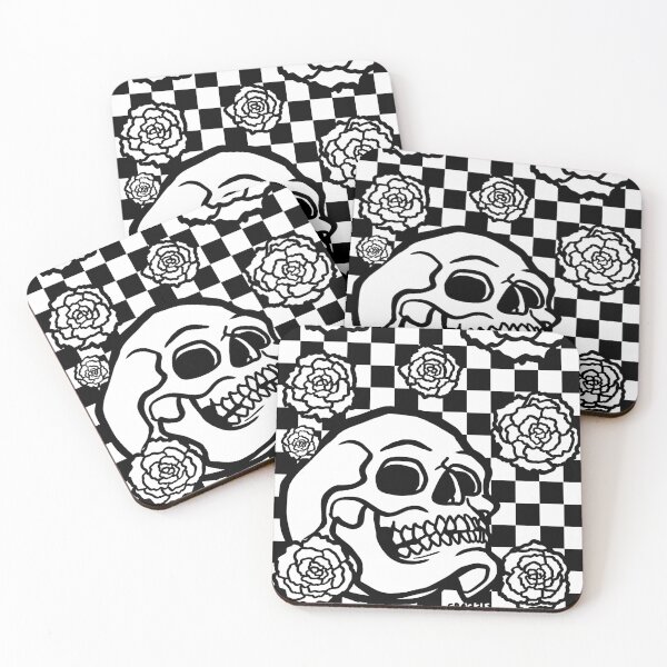Item preview, Skull and Roses Checkerboard designed and sold by JanGrackle.