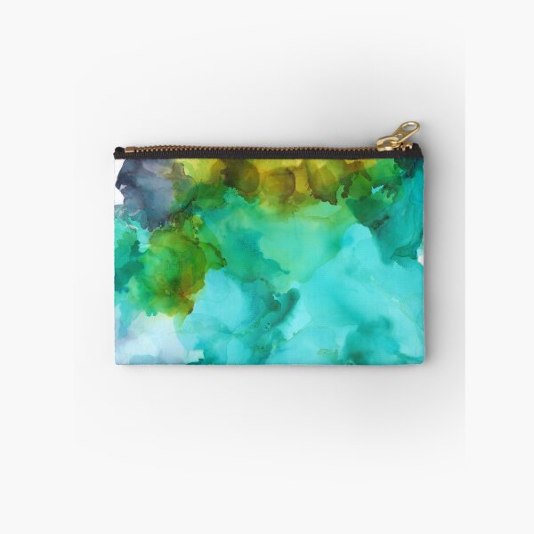 Item preview, Aqua Blue Purple Eggplant Green Colorful Abstract Print designed and sold by therawcanvas.