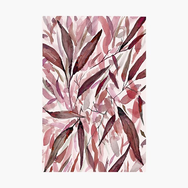 Item preview, Gum Leaf Litter - watercolor art - Burgundy palette designed and sold by Jill Brooke.